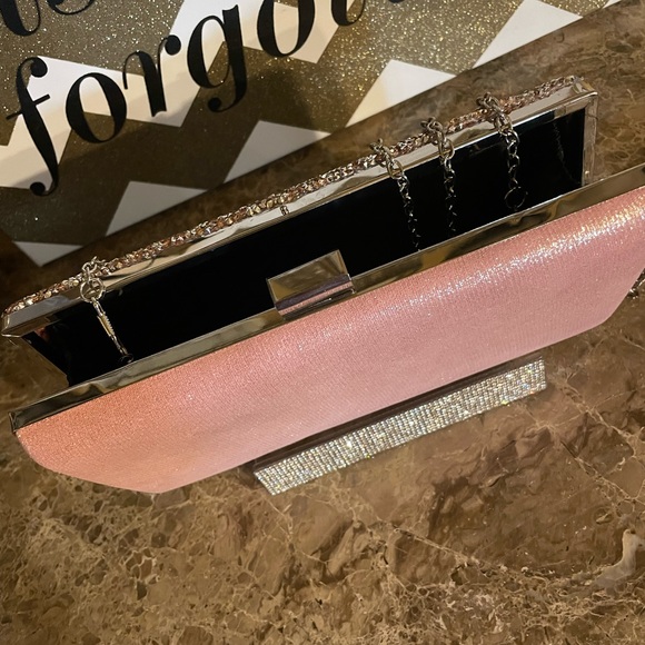 JEWEL BADGLEY MISCHKA Beautiful Rose Gold Evening Heels Size 8 W/Accessory Set - Picture 14 of 15